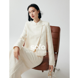 sofa新中式国风温婉气质套装2024春季新款手工盘扣遮肉显瘦两件套