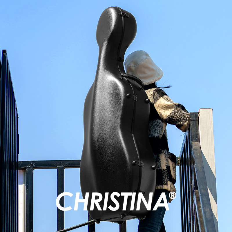 克莉丝蒂娜/Christina轻便易携带大提琴琴盒 防水抗压抗摔 磨砂黑