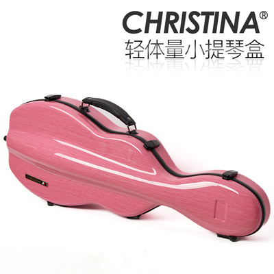 克莉丝蒂娜小提琴琴盒子葫芦形粉色轻便易携带双肩背小提琴琴盒