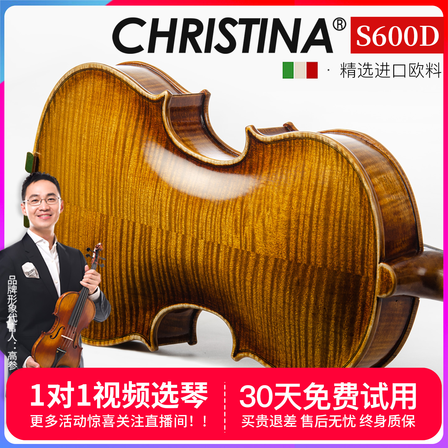 克莉丝蒂娜进口欧料专业级小提琴