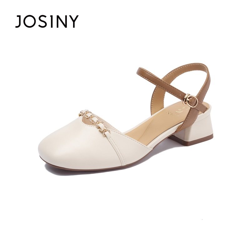 卓诗尼2026年春季新款玛丽珍鞋女一字扣带粗跟水钻包头凉鞋,女鞋,玛丽珍鞋,淘宝优惠券,粉丝福利购,淘宝优惠卷