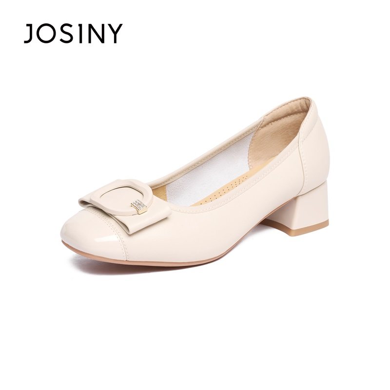 卓诗尼2026年春季新款法式简约粗跟深口单鞋女通勤百搭方扣中跟鞋,女鞋,深口单鞋,淘宝优惠券,粉丝福利购,淘宝优惠卷