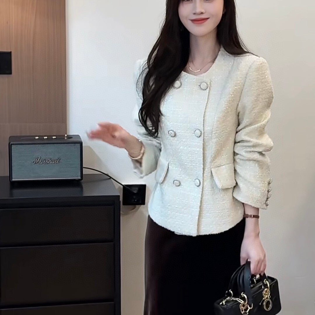 诺诺小香风两色富贵千金名媛风羊毛外套含60羊毛YS210-G30