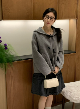 诺诺扣小个子韩系短款大衣羊毛外套(含89.9澳毛)(10.1羊绒)S1138