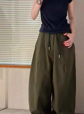 诺诺店厚辣妹气质宽松显瘦阔腿垂感工装裤泡肤休闲裤G222-99616