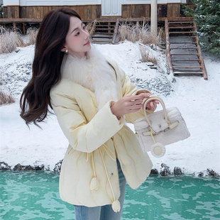 656 腰带 诺诺小众保暖羽绒服外套 配可拆卸真狐狸毛毛领