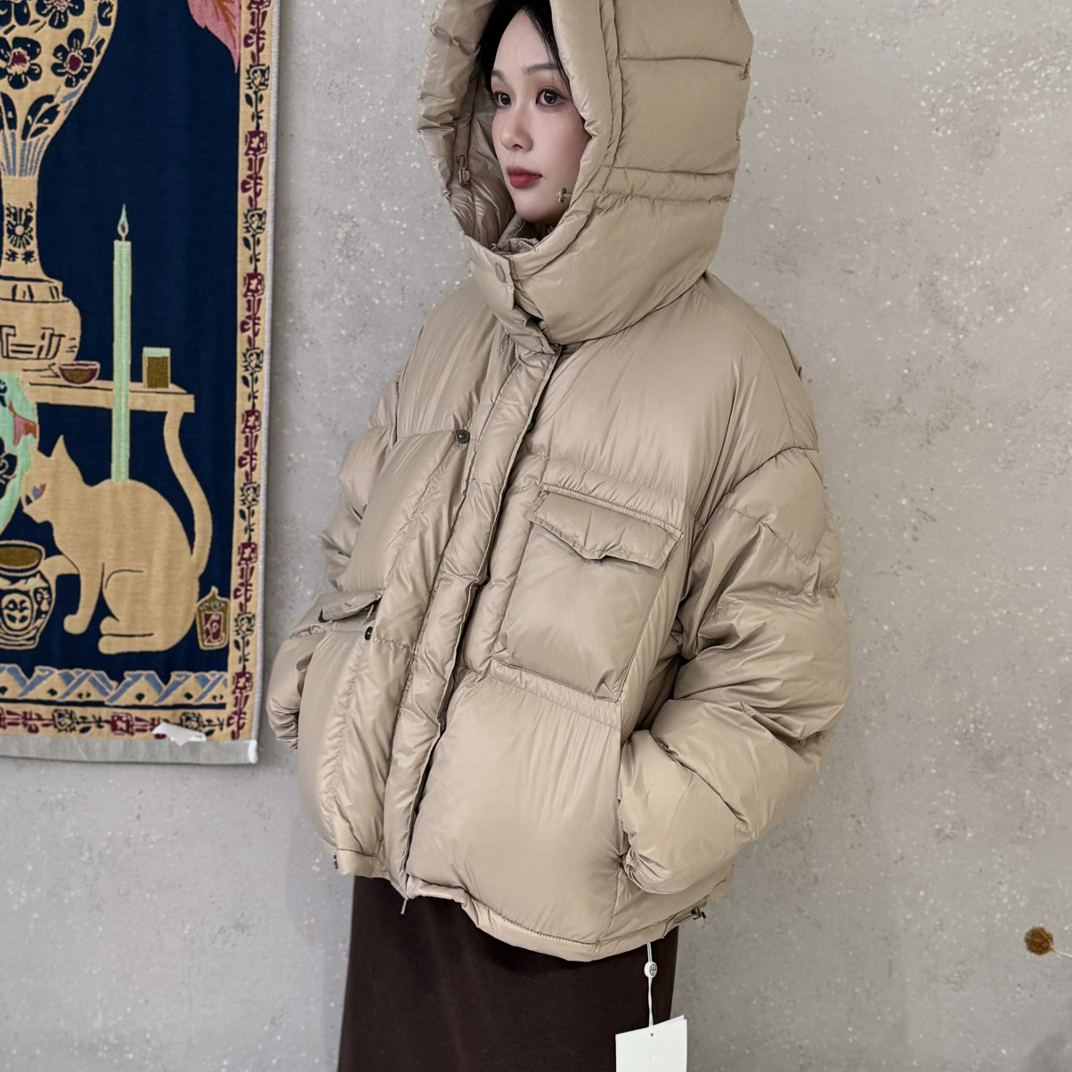 诺诺轻奢冬蒙口三合一连帽羽绒服95白鸭绒羽绒服含95白鸭绒)ODT2