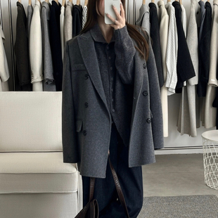 25KS452 含100澳毛 诺诺店高级感短款 夹棉保暖毛呢外套羊毛外套