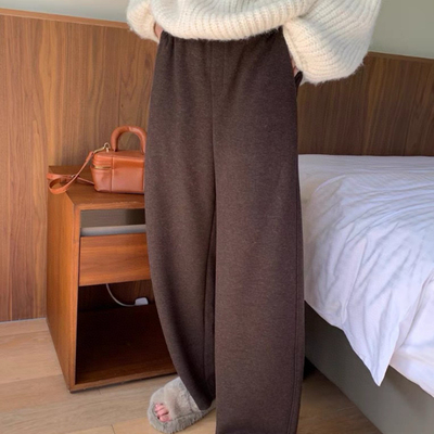 诺诺冬上新加绒桑蚕丝羊毛弯刀休闲裤(不含任何配件)KZ25950
