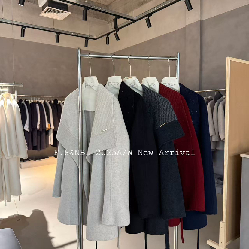 诺诺简约通勤纯色羊毛外套(配腰带)（含67羊毛）25-W021