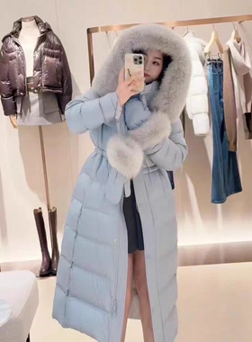 诺诺外套女保暖羽绒服外套(配可拆真狐狸毛毛领+帽子+手套)d1428