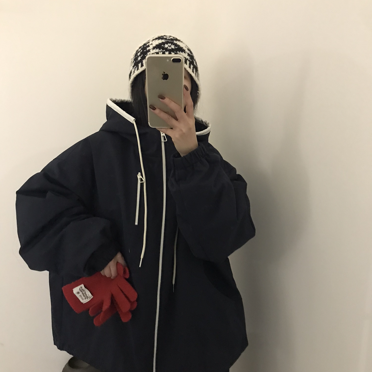 诺诺冬上新韩系街头休闲派克连帽冲锋衣保暖羽绒服外套8253508