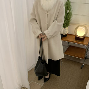 S1159 诺诺羊毛外套 10.1羊绒 含89.9澳毛 配可拆真狐狸毛领