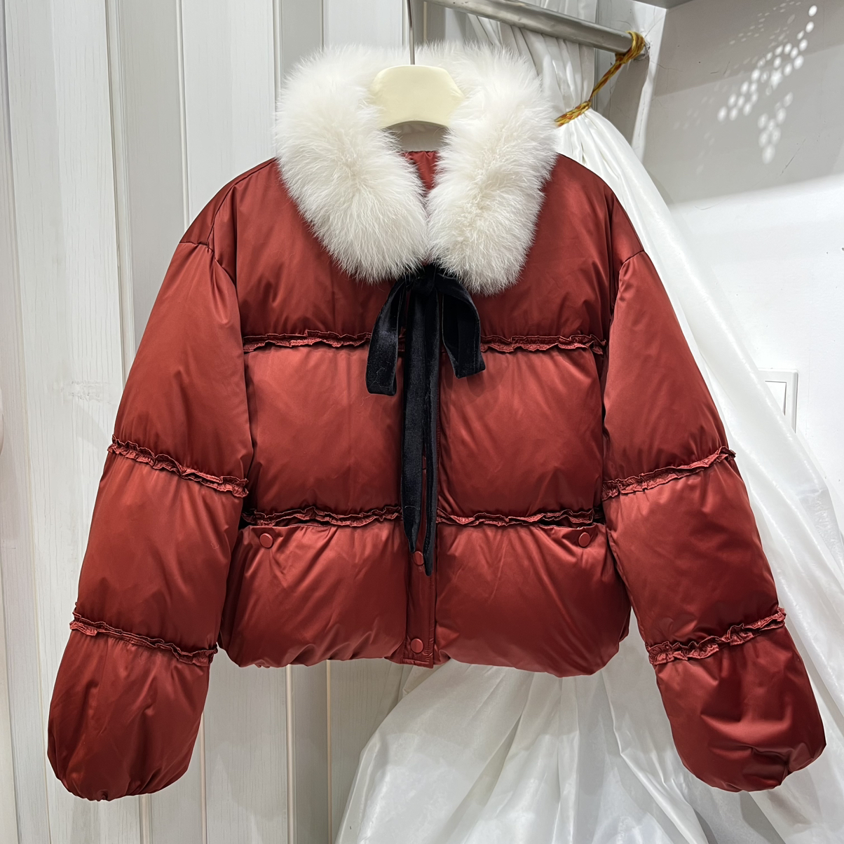 诺诺羽绒服外套羽绒服(配真狐狸毛领可拆卸)(含90白鸭绒)ML-0387