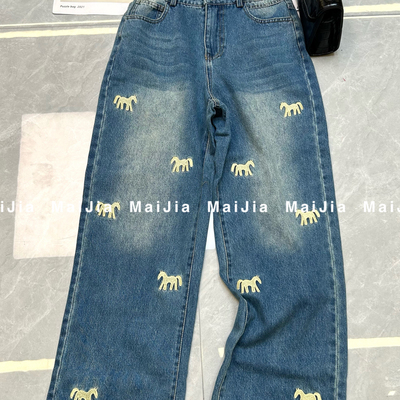 诺诺小众设计26年早春爆款直筒阔腿裤牛仔裤YS1-J462