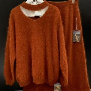 含49兔毛 保暖毛衣 5390 型纯色长袖 诺诺设计慵懒风宽松版