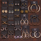 38出口欧美余量金属圈圈十字架夸张西洋女港风巴洛克复古耳环夹钉