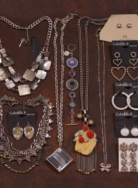 KC夸张复古中古着贝壳项链耳钉