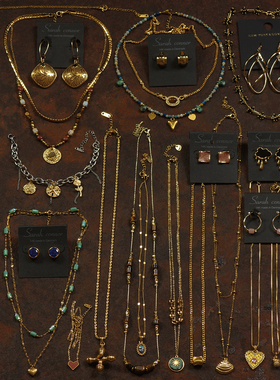 叠戴多美拉德虎眼石叠戴项链耳环