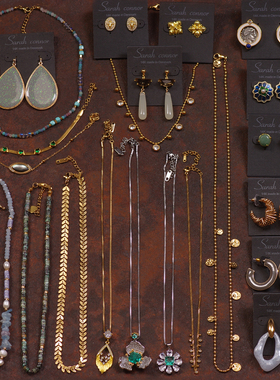 天然淡水珍珠石头叠戴项链耳环女