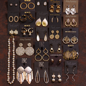 J34出口欧美夸张母贝壳流苏模特T台摄影拍照波西米亚项链耳环夹钉