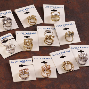 LK12出口欧美多层设计师可分拆组合民族复古独特稀有撞色套戒指环