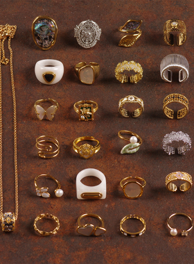 淡水珍珠母贝壳时尚戒指环