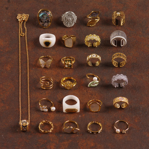 淡水珍珠母贝壳时尚戒指环