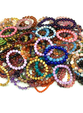 碧玺石榴海蓝宝月光石南红手串