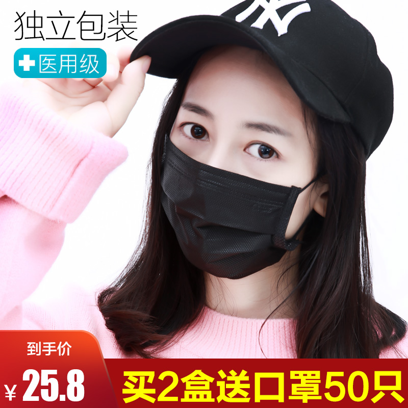 一次性口罩医用无菌防尘透气夏季薄款防晒防病菌鼻炎男女单独包装