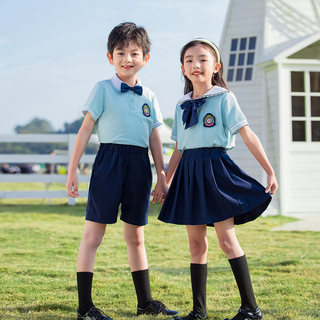 小学生班服短袖套装春夏毕业照服饰儿童幼儿园园服大班演出服订制