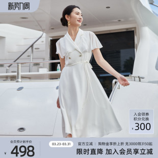 8D21L3853 气质收腰连衣裙 歌蒂诗夏专柜新款 小众设计感荷叶袖