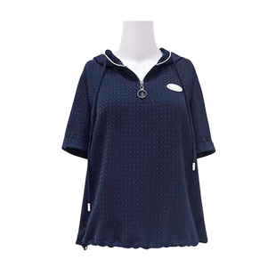 歌蒂诗夏季专柜新款宽松舒适休闲运动连帽短袖小衫 1E23S1019