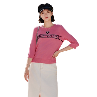 歌蒂诗春季专柜舒适时尚字母气质毛织衫女 1E12Z0521