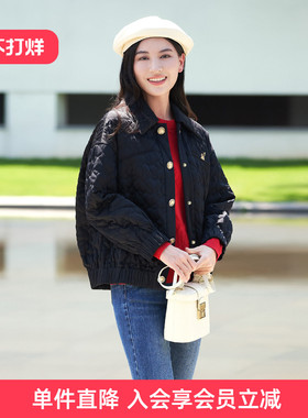 歌蒂诗春季专柜新款时尚简约气质减龄宽松短款棉服8D10M0876