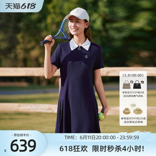 歌蒂诗夏季专柜新款时尚POLO领休闲运动短袖连衣裙 1F23L0610