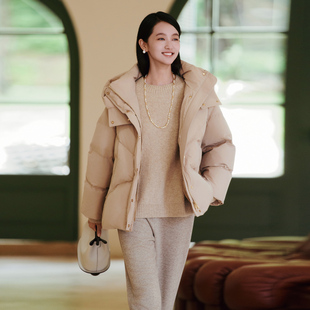 羽绒服 简约气质连帽鸭绒短款 8E43Y1591 时尚 歌蒂诗冬专柜新款