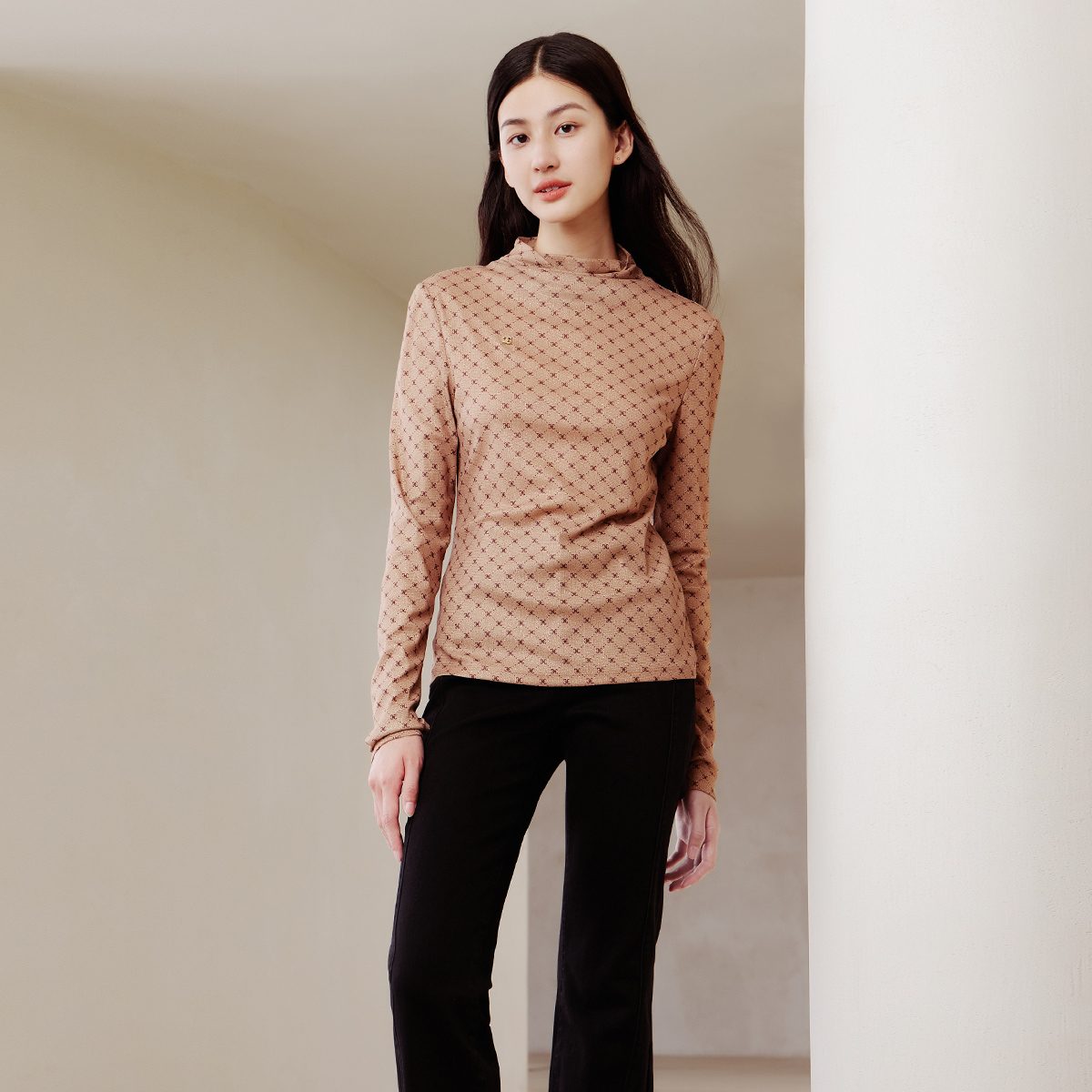 歌蒂诗修身套头长袖小衫