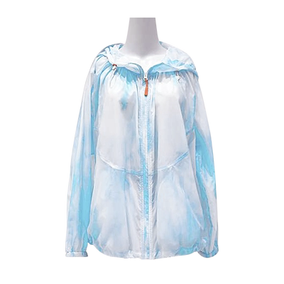 歌蒂诗夏季专柜新款时尚渐变蓝色连帽薄款外套女 1E23W7027