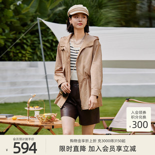 简约气质休闲百搭宽松连帽外套 8E11W6111 专柜新款 歌蒂诗春季