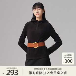 歌蒂诗春季 休闲百搭简约舒适连帽套头衫 女 8E32E3857 专柜新款