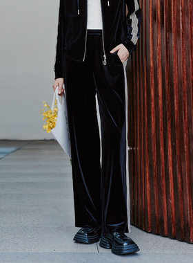 歌蒂诗2025秋专柜新款经典百搭宽松显瘦运动休闲直筒裤 8F11K3436