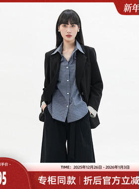 歌蒂诗2025秋季新款时尚通勤个性撞色气质显瘦西装外套3F11W7759A