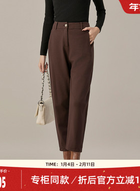 歌蒂诗冬季专柜新款时尚气质宽松显瘦休闲百搭长裤 1D41K3944