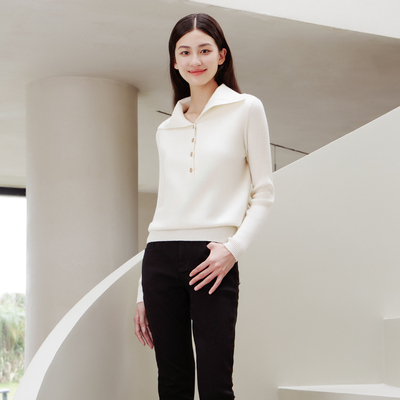 歌蒂诗翻领套头打底针织衫