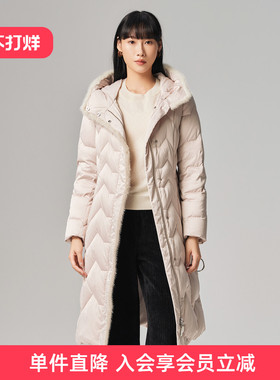 歌蒂诗冬专柜新款简约气质时尚保暖长款鹅绒羽绒服 1E43Y3763