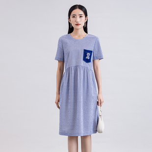 减龄宽松显瘦慵懒风连衣裙 时尚 8D25L1801 专柜新款 歌蒂诗夏季