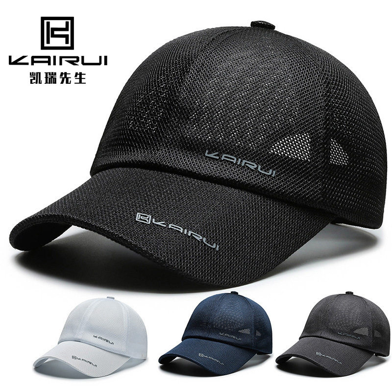 凯瑞跨境户外休闲帽男夏天防晒棒球帽女户外钓鱼透气网眼鸭舌帽
