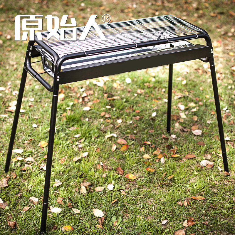 原始人不锈钢烧烤架户外5以上家用木炭烧烤炉野外工具全套炉子bbq