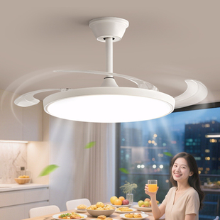 惠普2025新款 隐形风扇灯餐厅吊扇灯现代简约超薄房间卧室灯吸顶灯